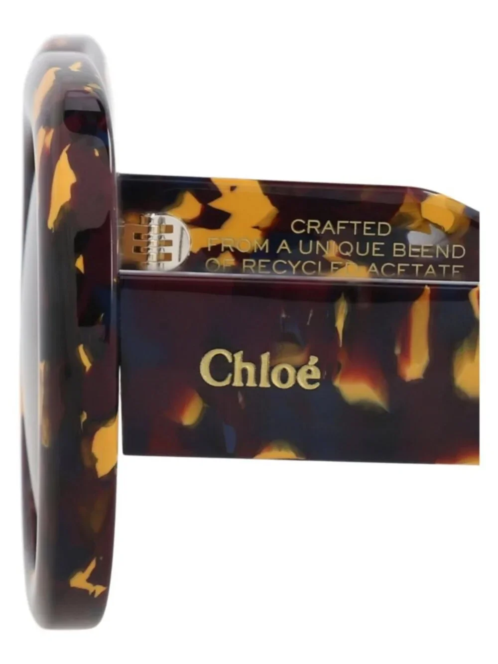 New Chloé Women's Sunglasses Square Rectangle Recycled Acetate Frame Burgundy
